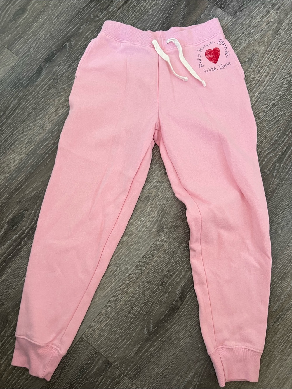 Polo by Ralph Lauren Pink Heart Girls' Jogger Sweatpants 12-14